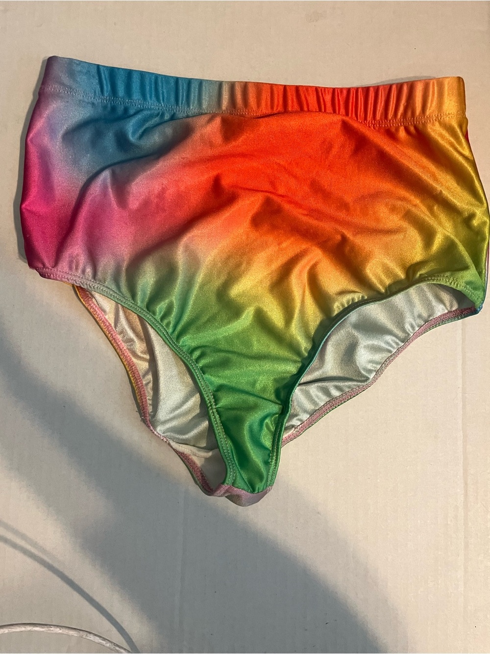 High-Waisted Rainbow Ombre Festival Bottoms